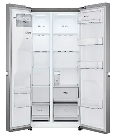 LG 611L Nett Side by Side Fridge with Non Plumbed Water & Ice - Platinum Silver 3