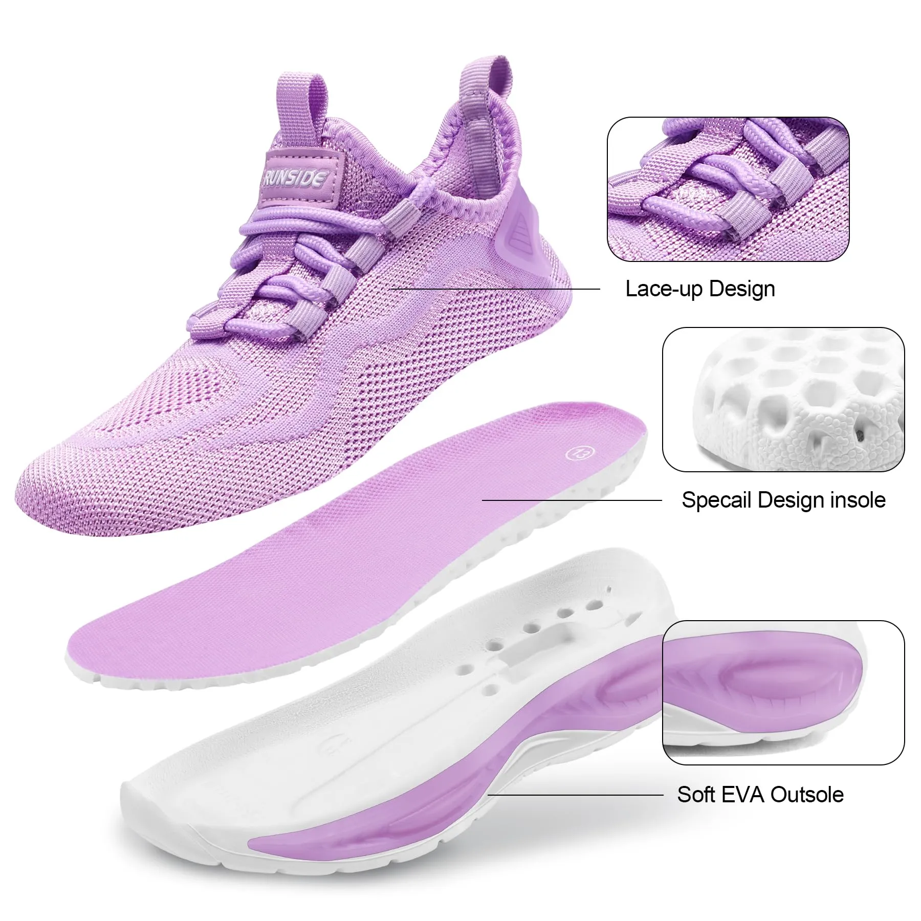 Lightweight Sports Sneakers Solid Color