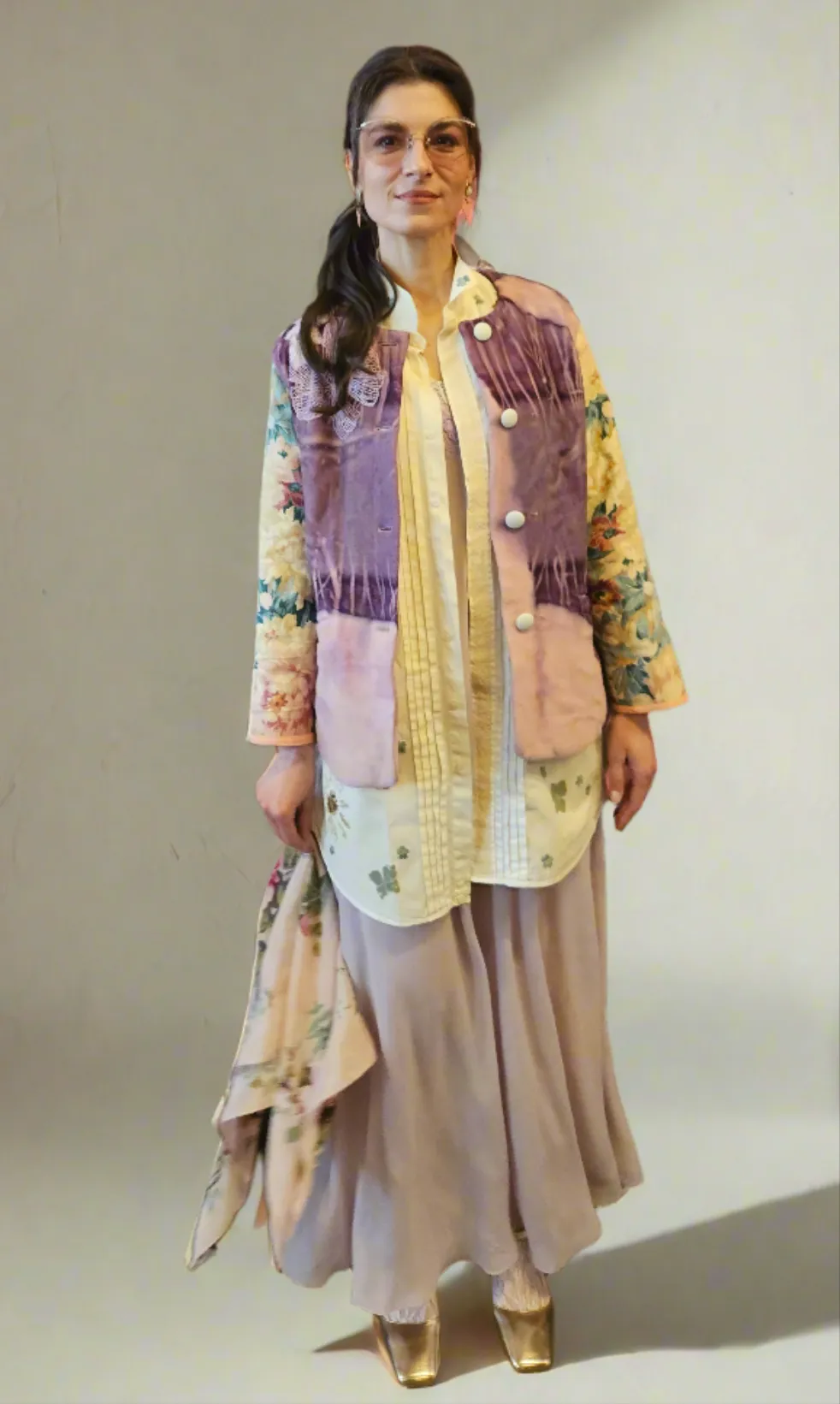 Lilac Lover 💜 Cashmere & Barkcloth Quilted Floral Jacket