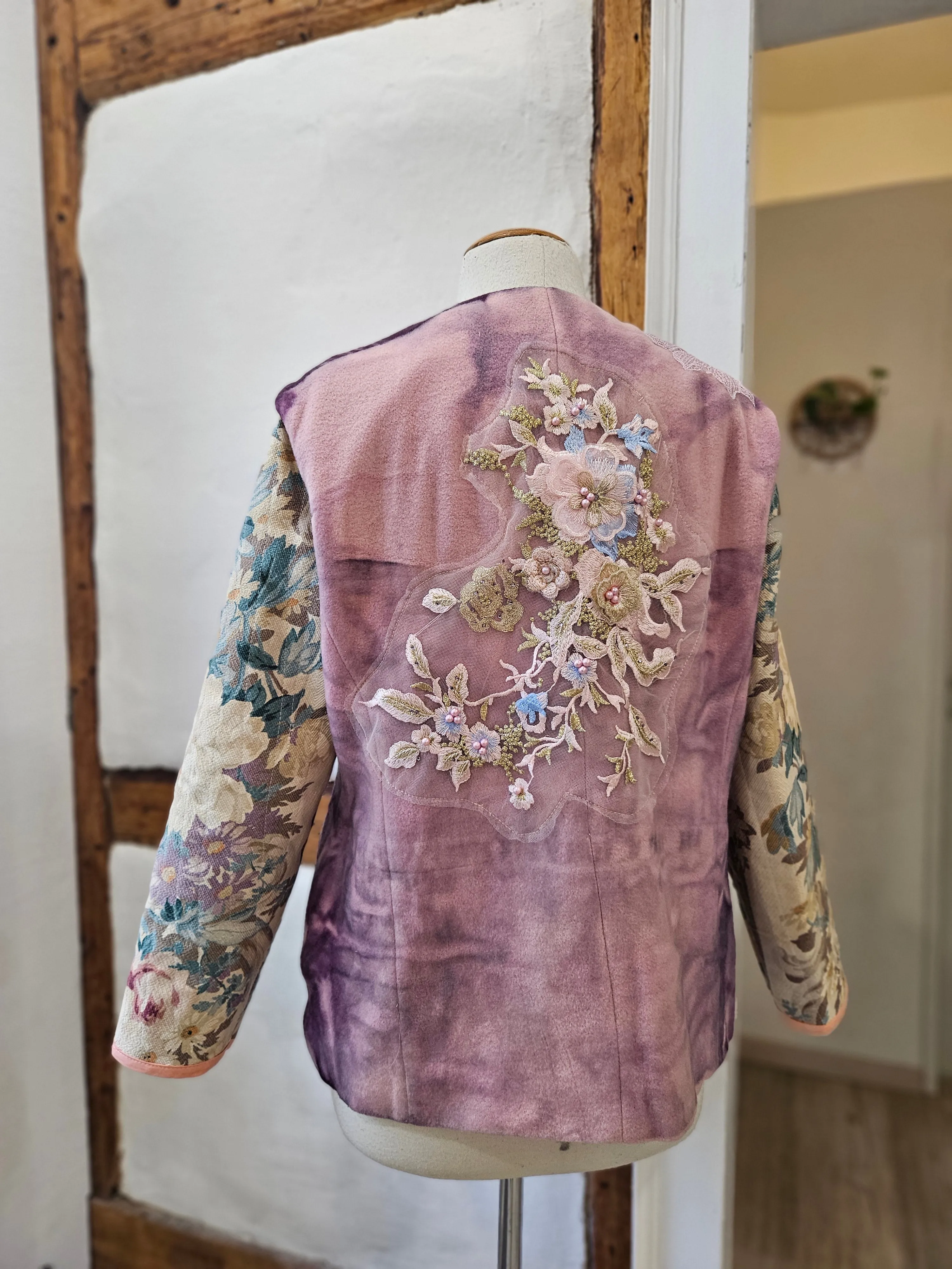 Lilac Lover 💜 Cashmere & Barkcloth Quilted Floral Jacket