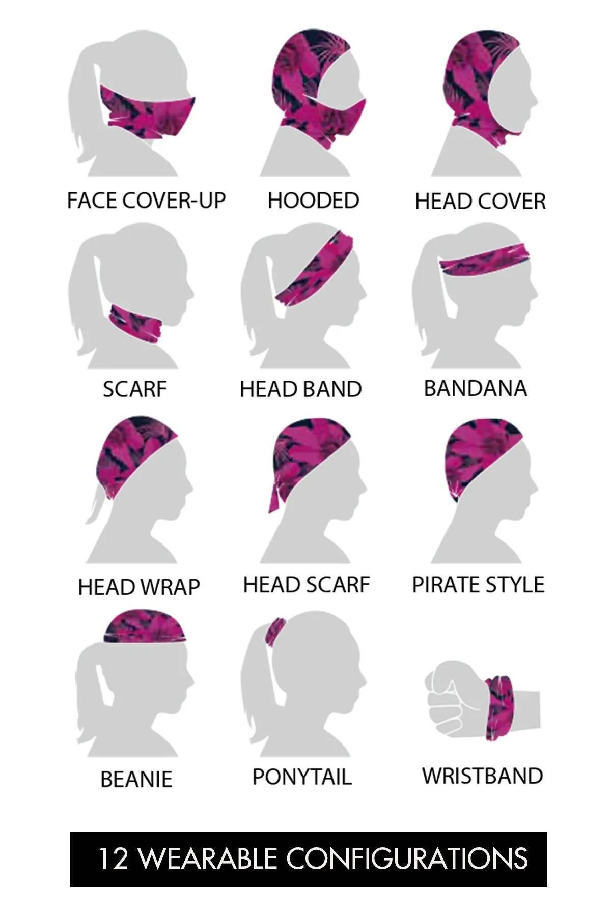 Lip Print Convertible Tube Scarf Face Mask
