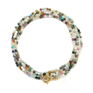 Lizou - Mixed Semi Stone Necklace or Wrap Bracelet