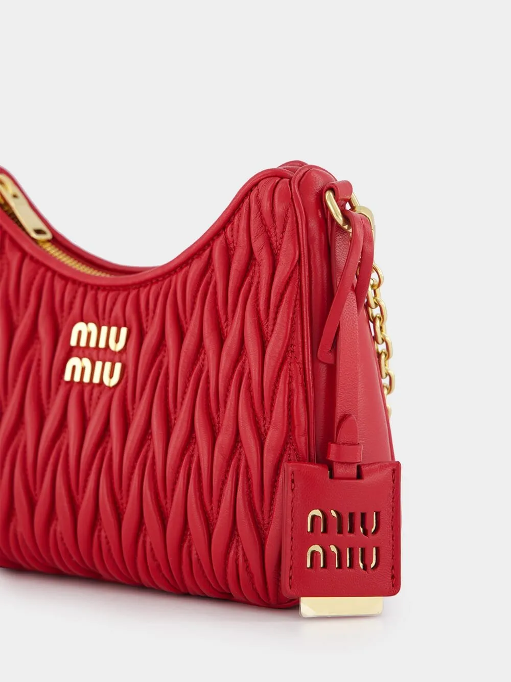 Logo-Plaque Matelassé Leather Shoulder Bag