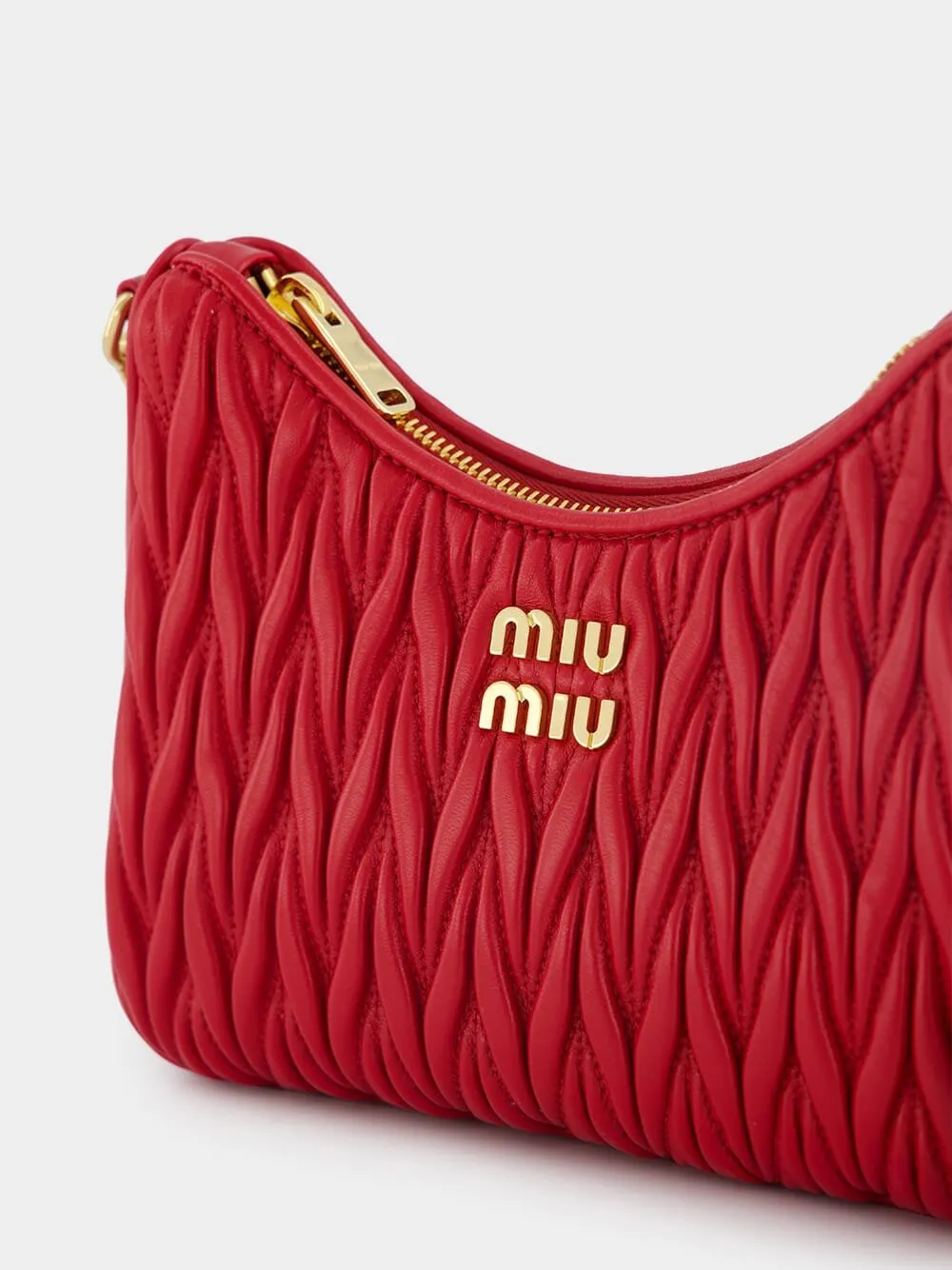 Logo-Plaque Matelassé Leather Shoulder Bag