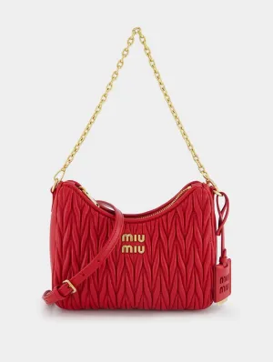 Logo-Plaque Matelassé Leather Shoulder Bag