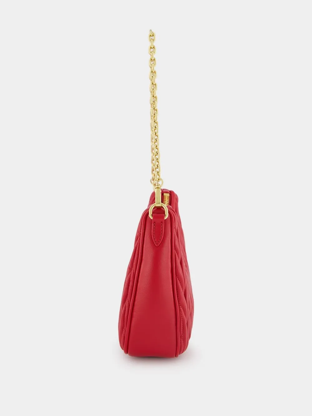 Logo-Plaque Matelassé Leather Shoulder Bag