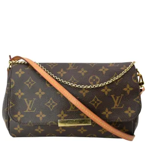 LOUIS VUITTON Favorite MM Monogram Canvas Crossbody Bag Brown