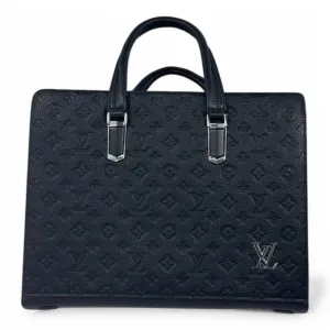 Louis Vuitton Monogram Black Leather Briefcase – Luxury Business Bag