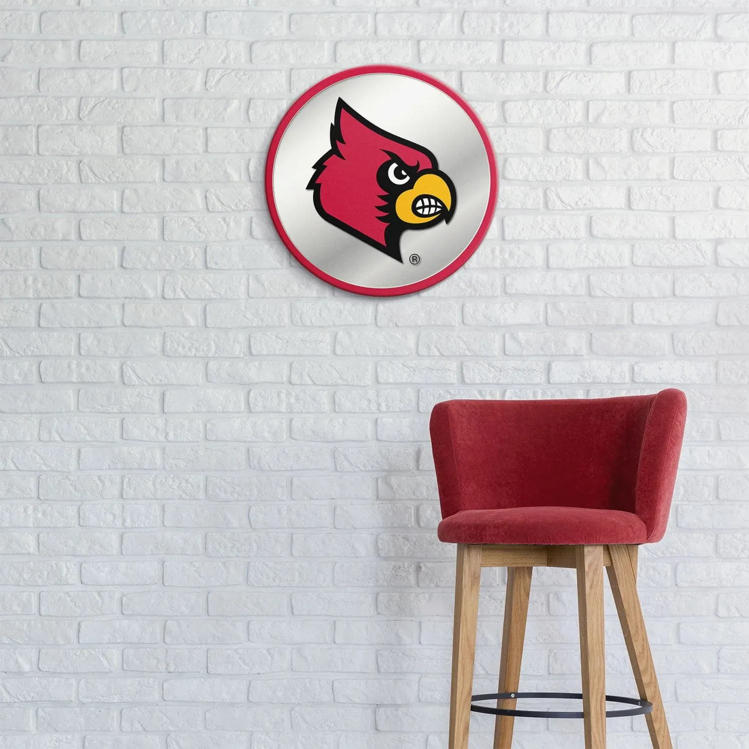 Louisville Cardinals: Modern Disc Mirrored Wall Sign