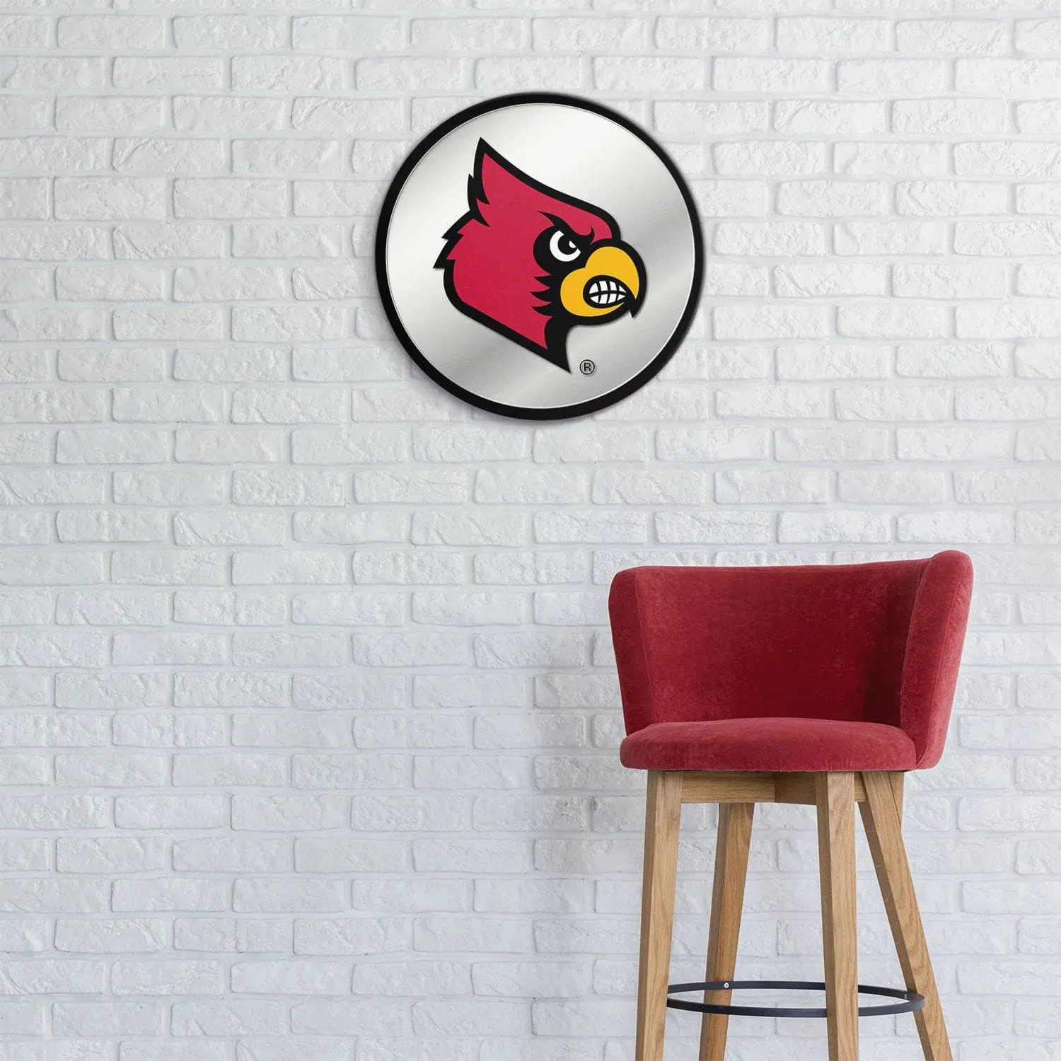 Louisville Cardinals: Modern Disc Mirrored Wall Sign