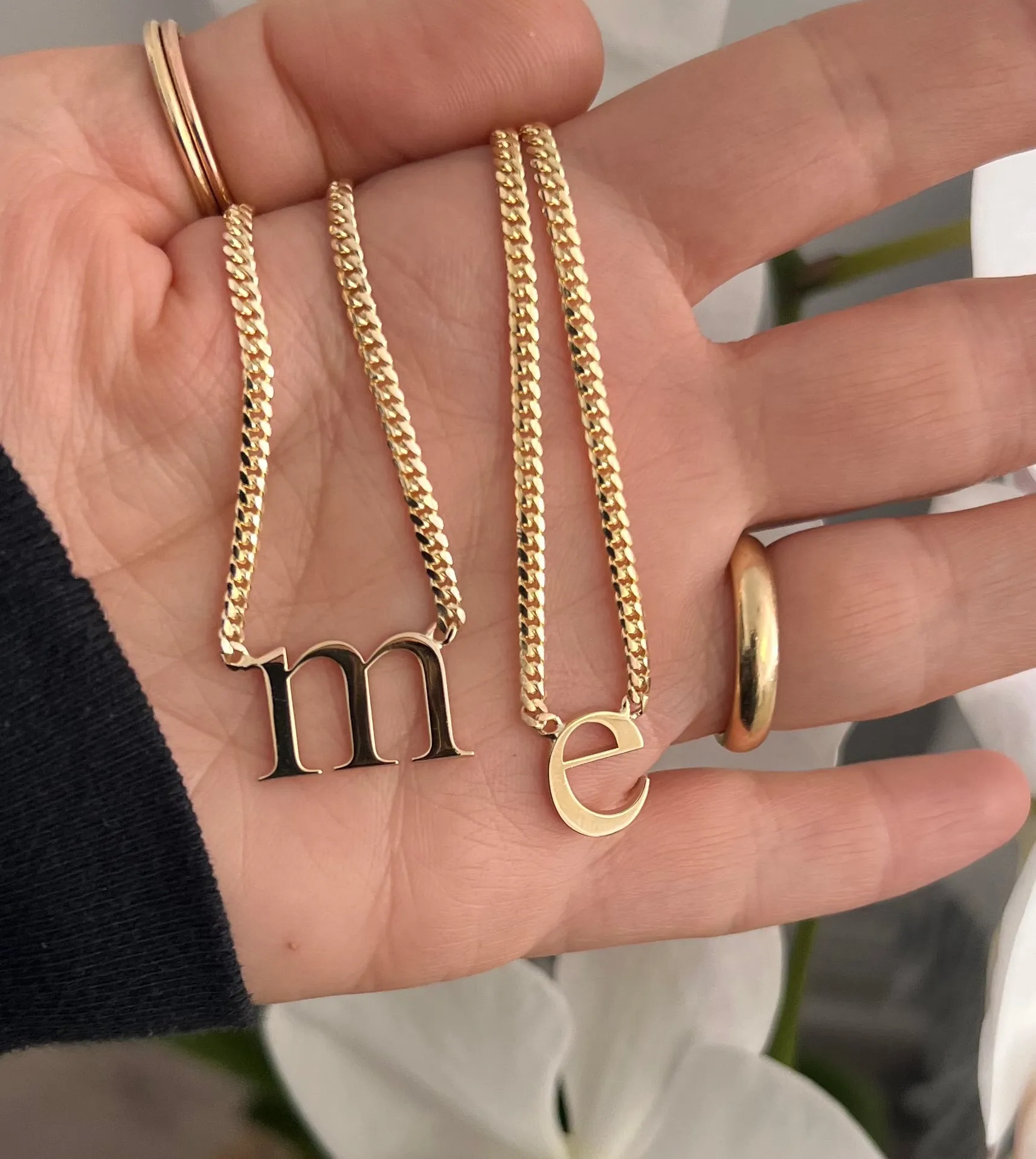 Lowercase Roman Times Initial Necklace