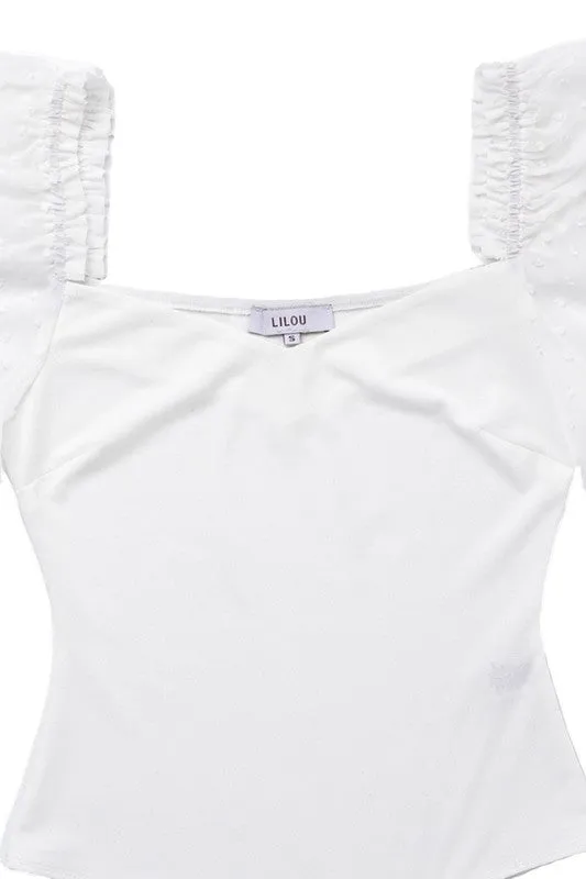 LS shirring sleeve bodysuit (2 colors)