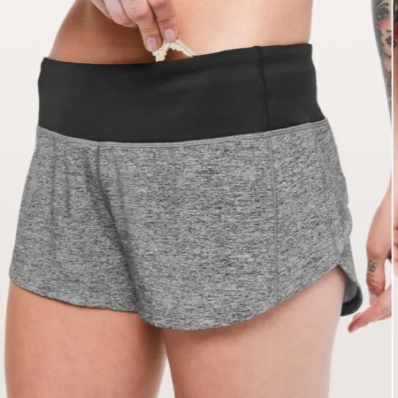 Lululemon Speed Up Short *2.5&quot;Heather Lux Multi Black / Black