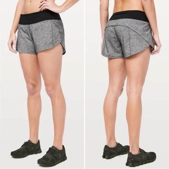 Lululemon Speed Up Short Long Updated FitHeather Lux Multi Black heather gray