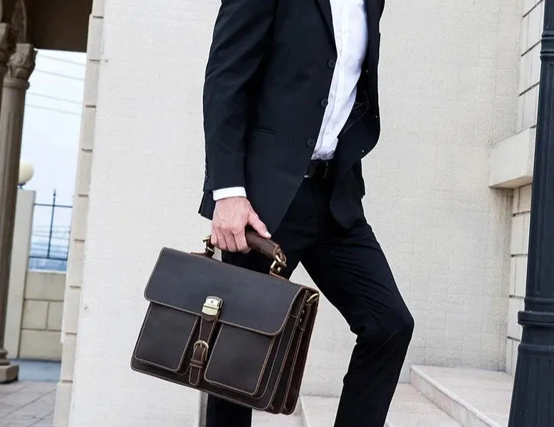Luxe Leather Briefcase - Professional & Elegant