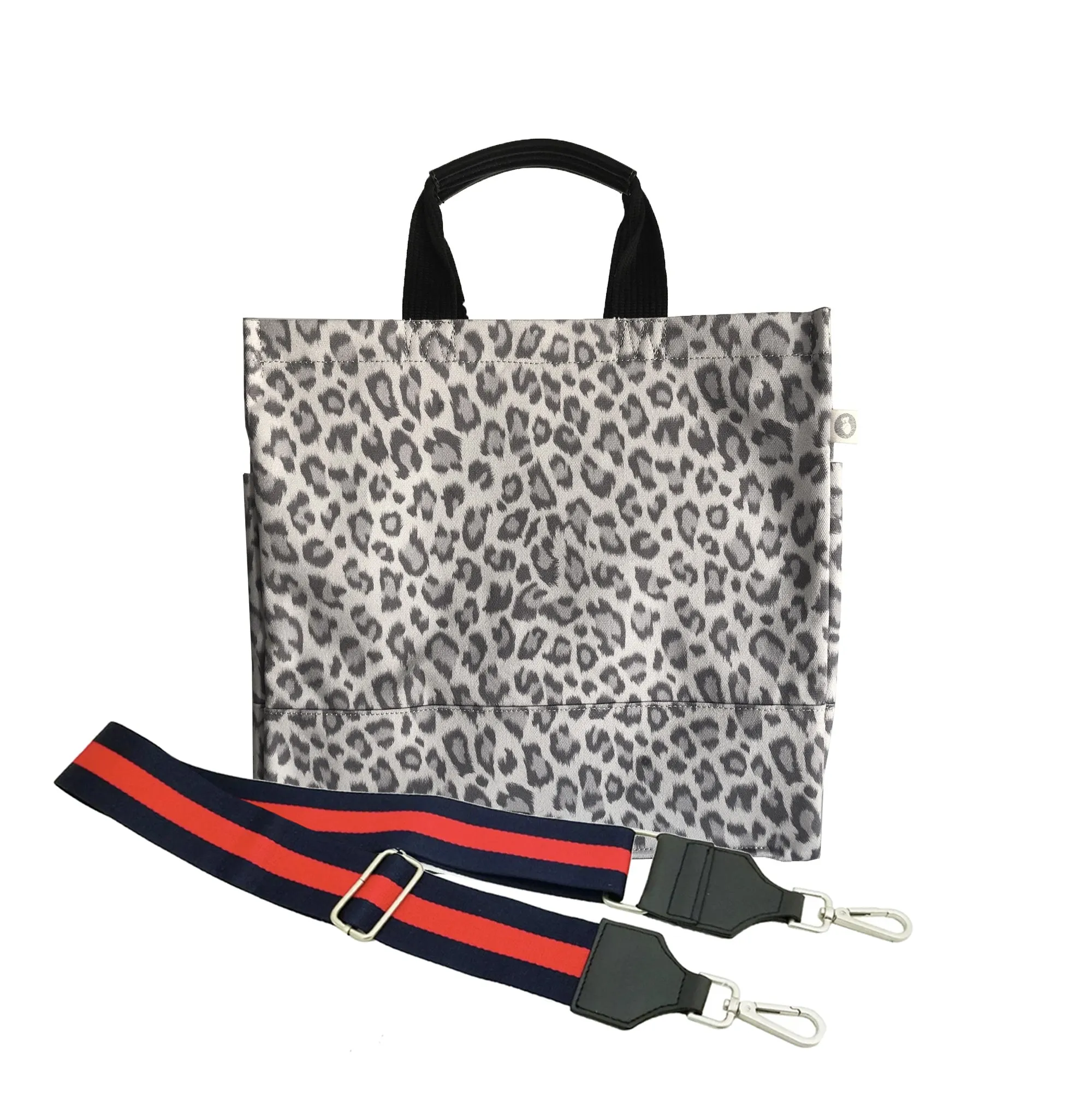 Luxe North South Bag: Grey Leopard