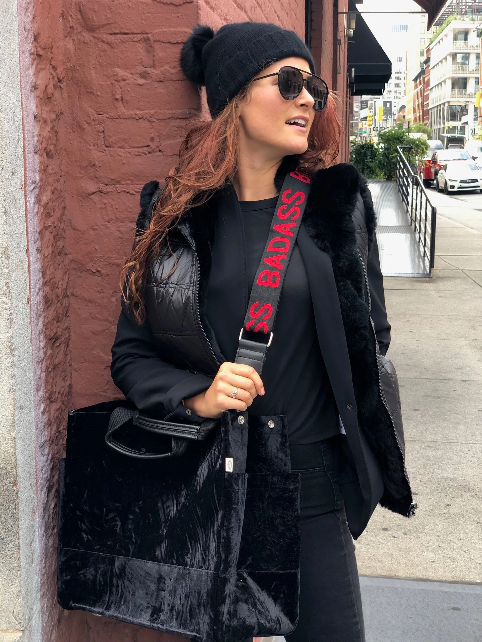 Luxe North South: Black Crushed Velvet