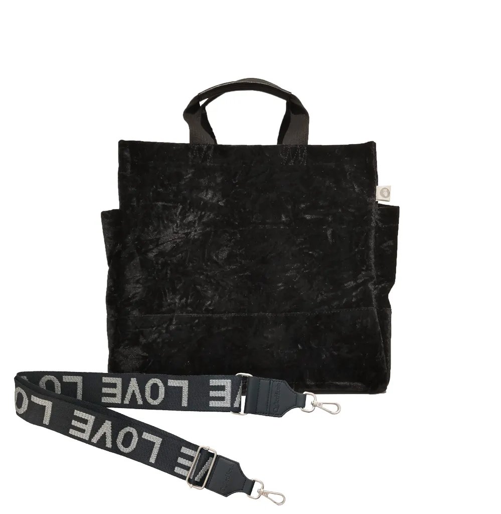 Luxe North South: Black Crushed Velvet