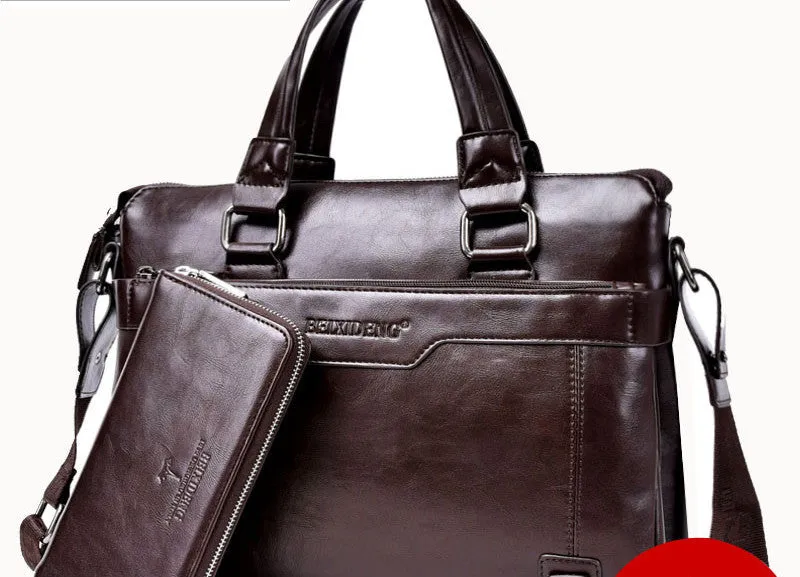 luxury leather men's briefcase leather business briefcase bag shoulder bag men's messenger bag tote handbag