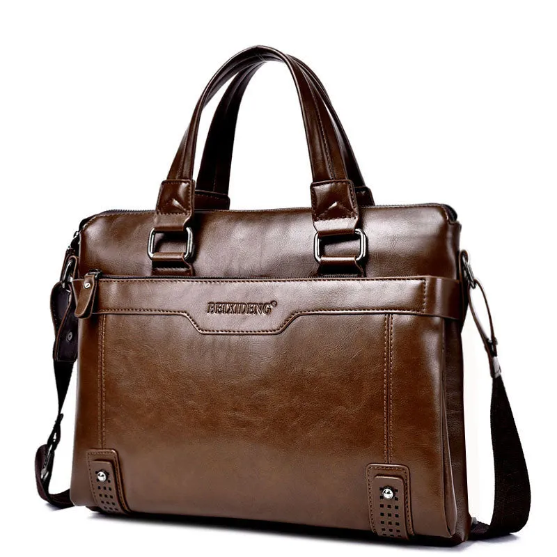 luxury leather men's briefcase leather business briefcase bag shoulder bag men's messenger bag tote handbag