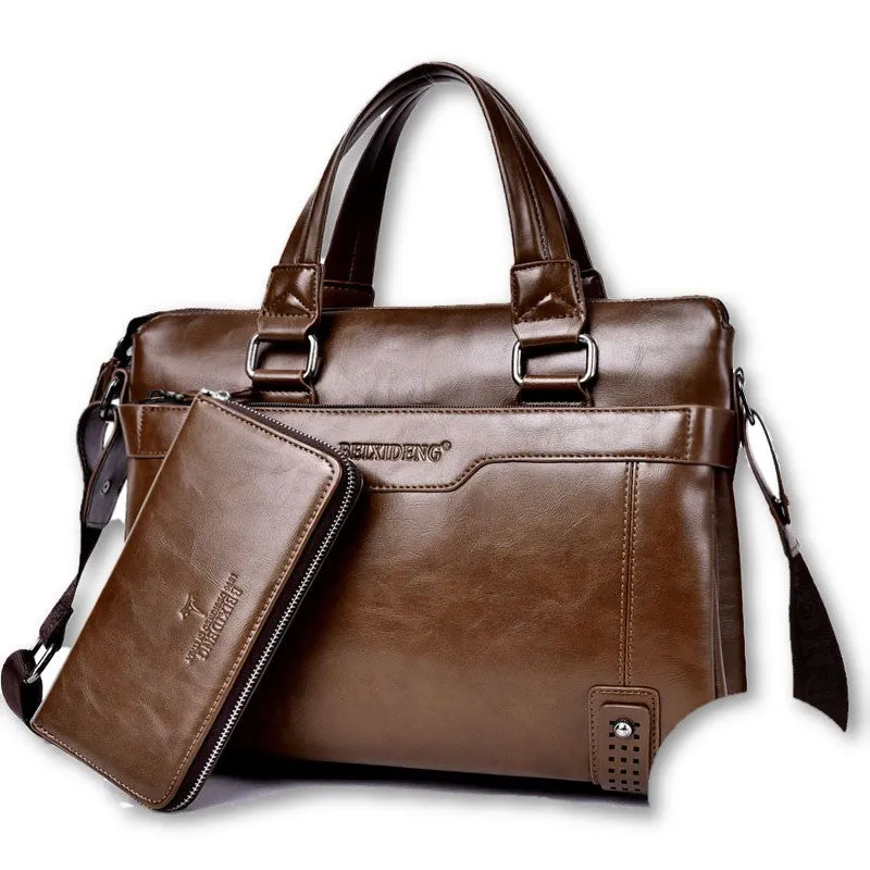luxury leather men's briefcase leather business briefcase bag shoulder bag men's messenger bag tote handbag