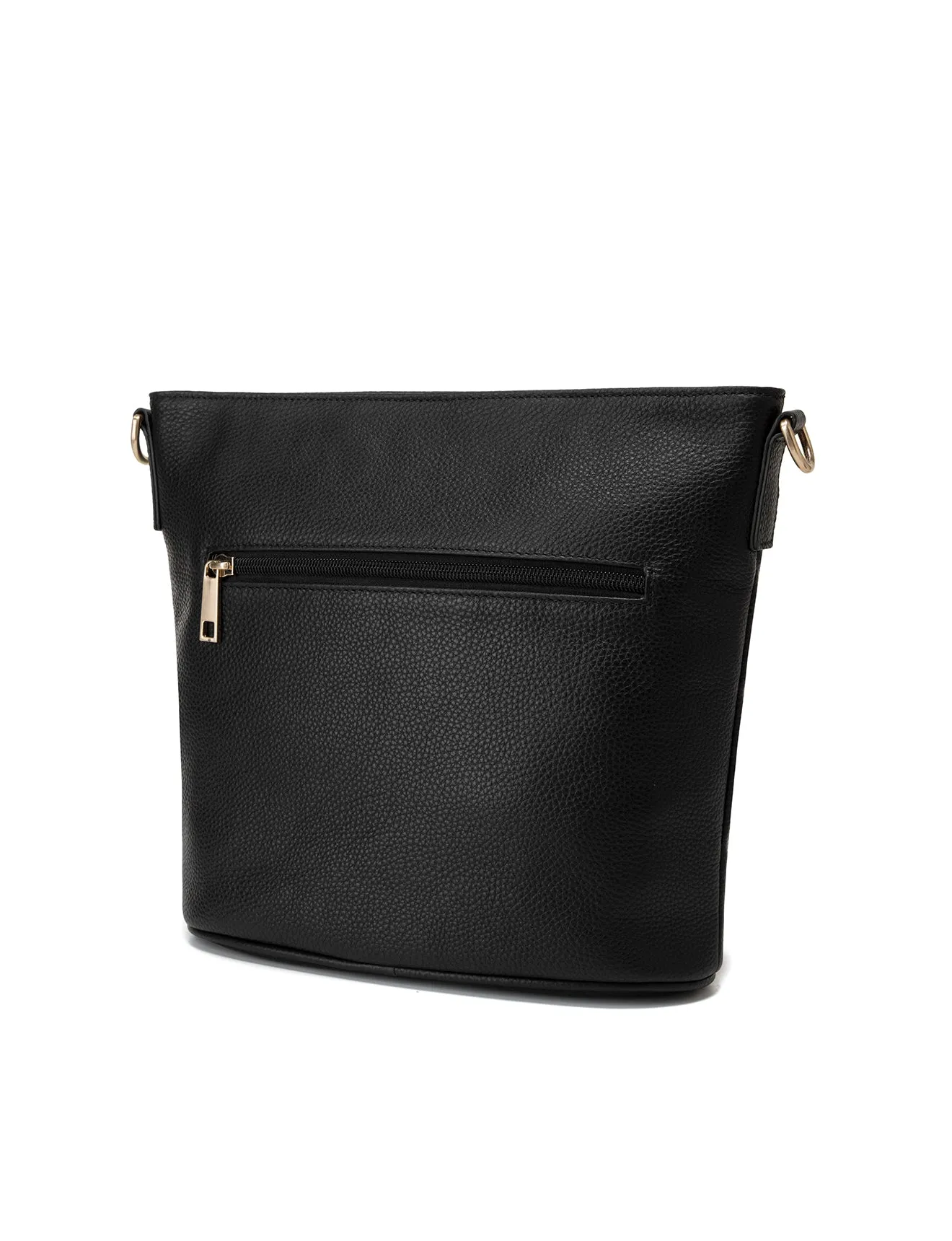 MACKENZIE LEATHER BUCKET BAG- E1-0833-BLK