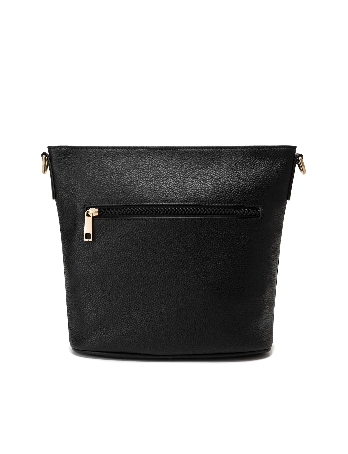 MACKENZIE LEATHER BUCKET BAG- E1-0833-BLK