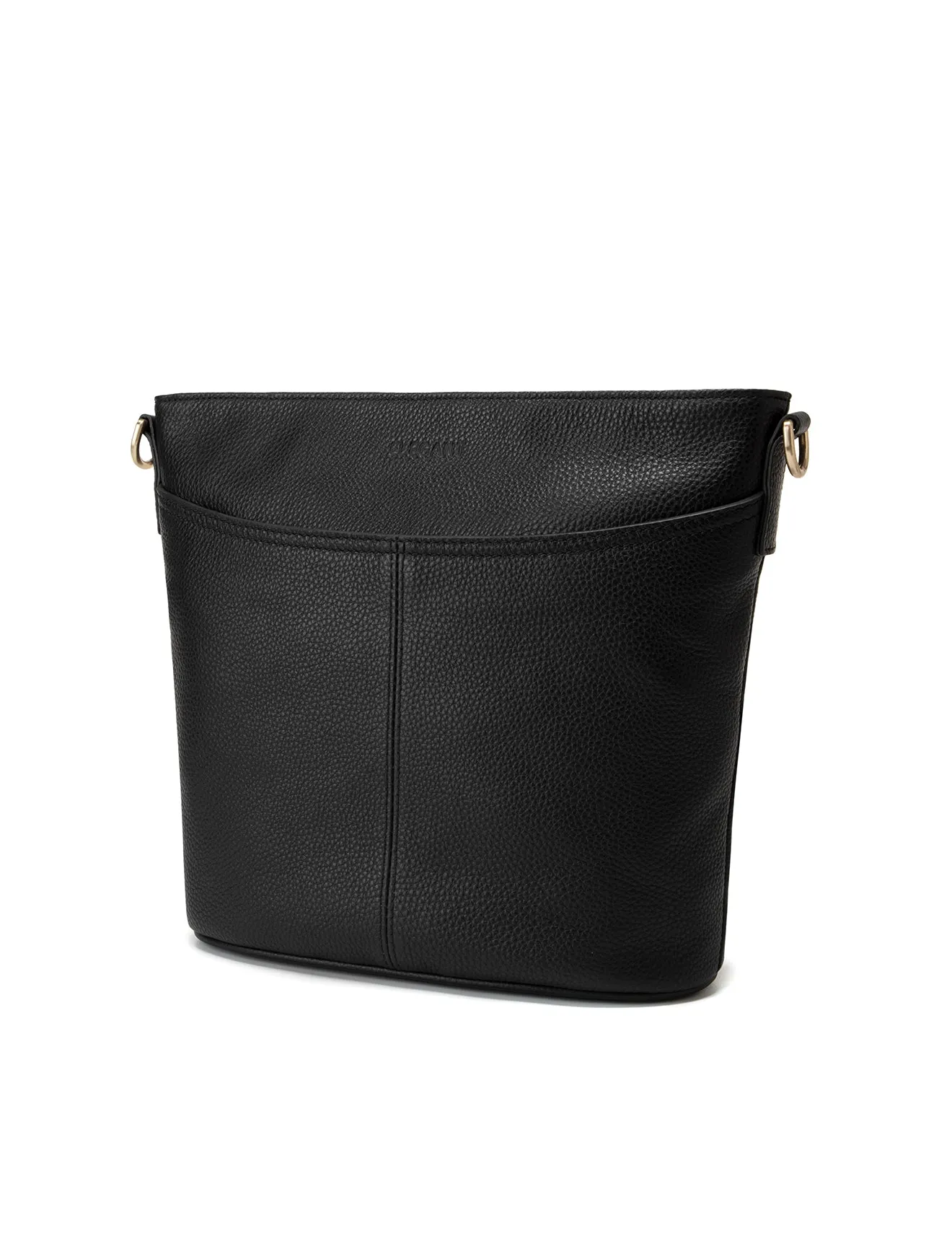 MACKENZIE LEATHER BUCKET BAG- E1-0833-BLK
