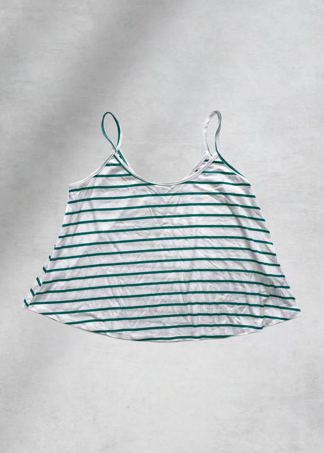 Madison Ribbed Cami Top - Green/White