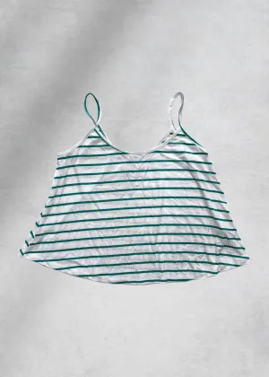 Madison Ribbed Cami Top - Green/White