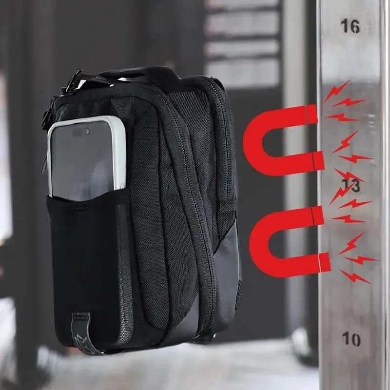 Magnetic Gym Phone Sling Bag for Men Women GYM Floor Organizer Sport Chest Crossbody Handle Pouch for Earphone Key Water Bottle