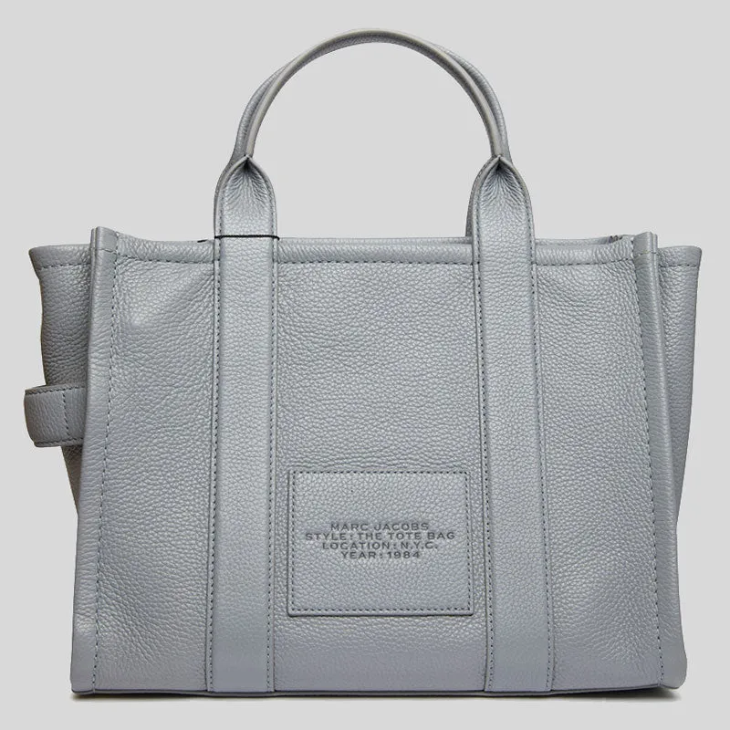 MARC JACOBS The Leather Medium Tote Bag Wolf Grey RS-H004L01PF21
