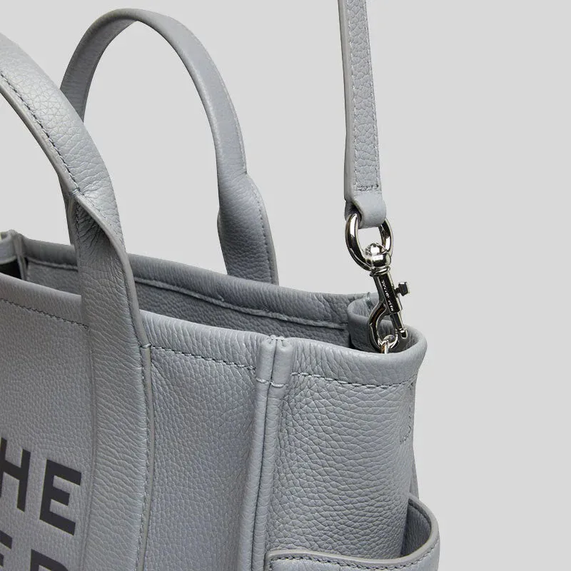 MARC JACOBS The Leather Medium Tote Bag Wolf Grey RS-H004L01PF21