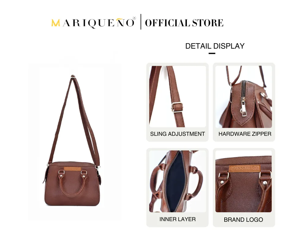 MARGAUX Top Handle Sling Bag in Choco Brown