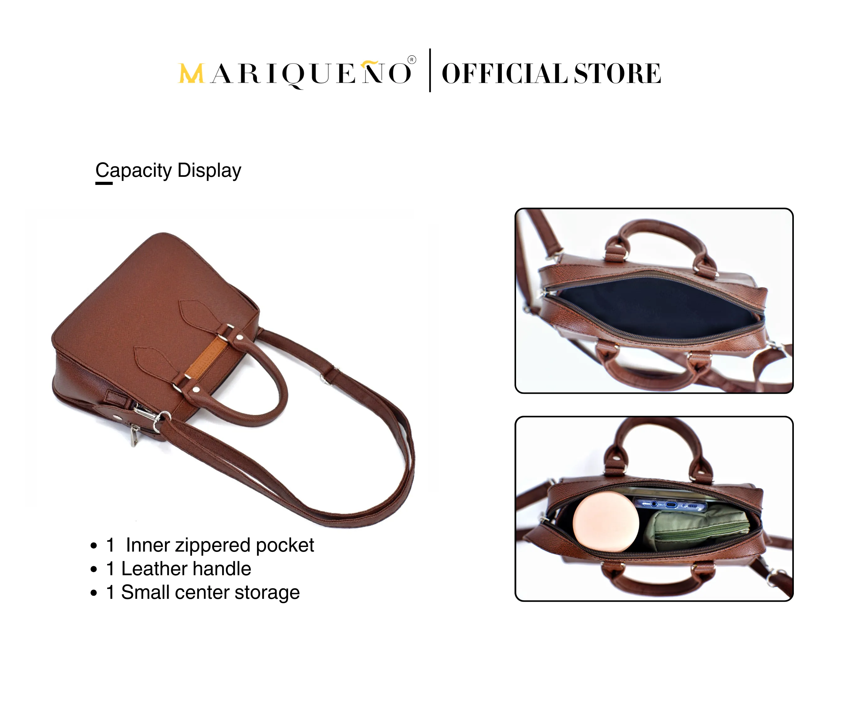 MARGAUX Top Handle Sling Bag in Choco Brown