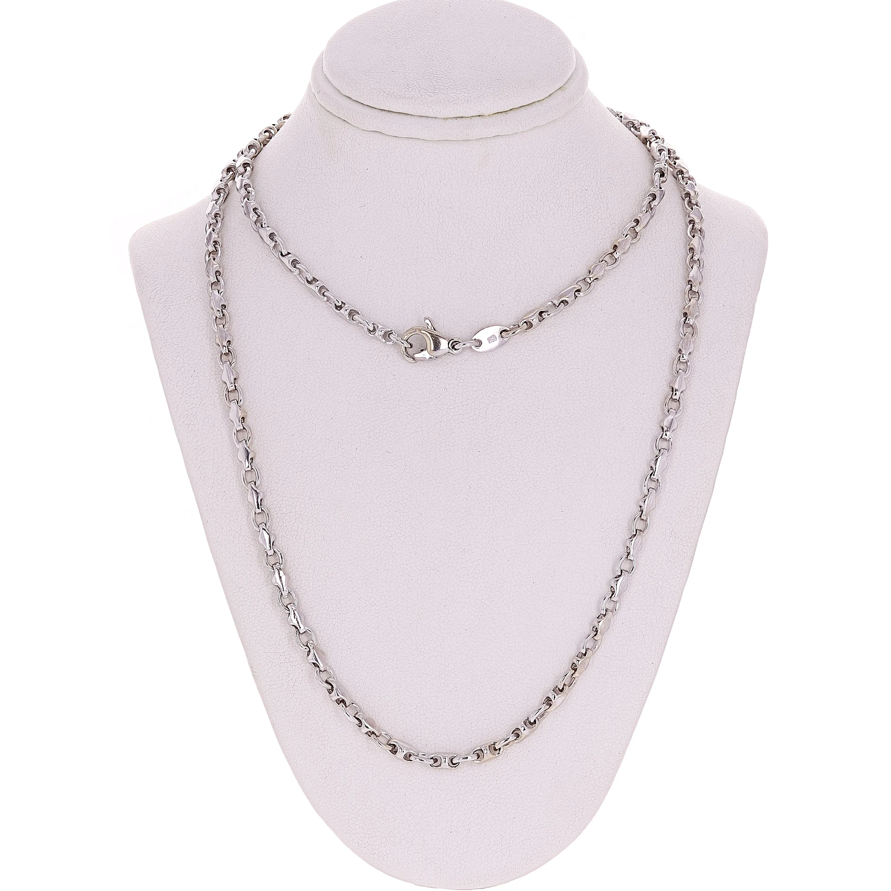 Men's 14k Yellow White or Rose Gold Handmade Fashion Link Necklace 20" - 24" 4.2mm