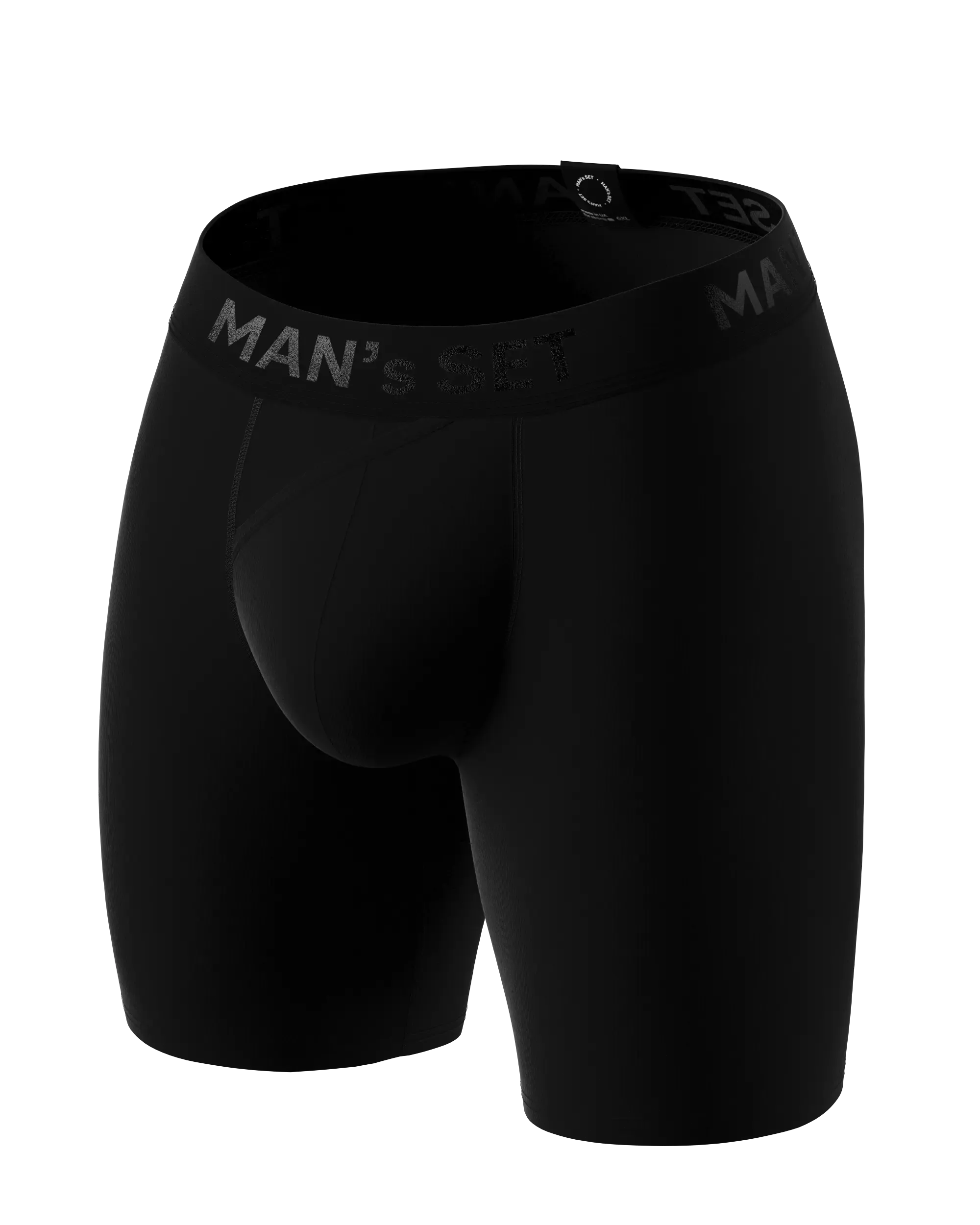 Men’s Anatomical Boxer Briefs Long w/ Skew Fly Plus – The Ultimate Anatomical Boxers for Men, Black