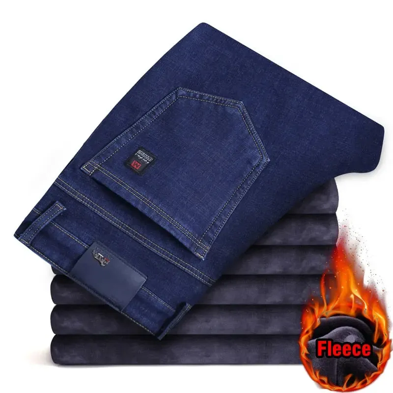 Men's Clasic Style Business Warm Jeans