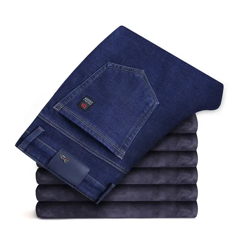 Men's Clasic Style Business Warm Jeans