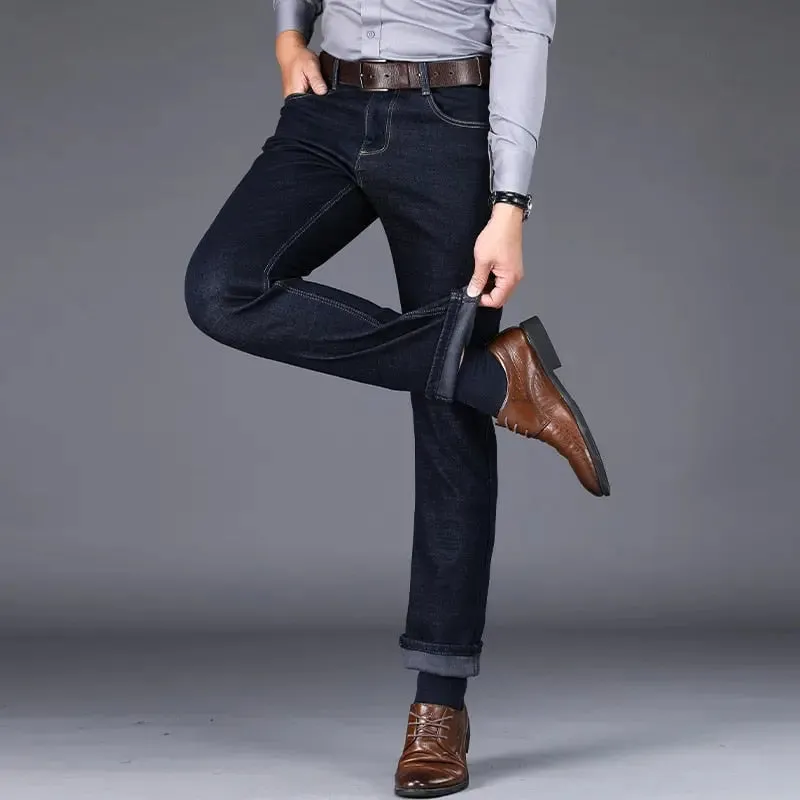 Men's Clasic Style Business Warm Jeans