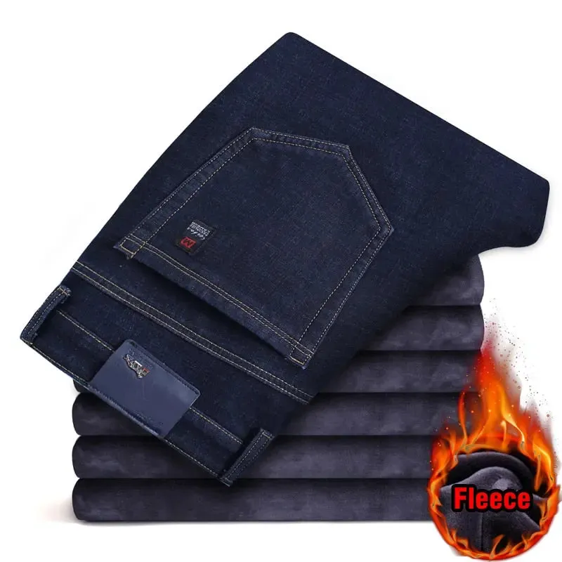 Men's Clasic Style Business Warm Jeans
