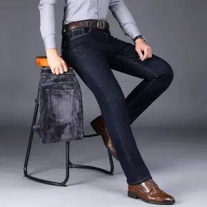 Men's Clasic Style Business Warm Jeans