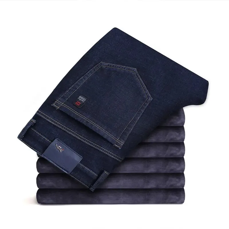 Men's Clasic Style Business Warm Jeans