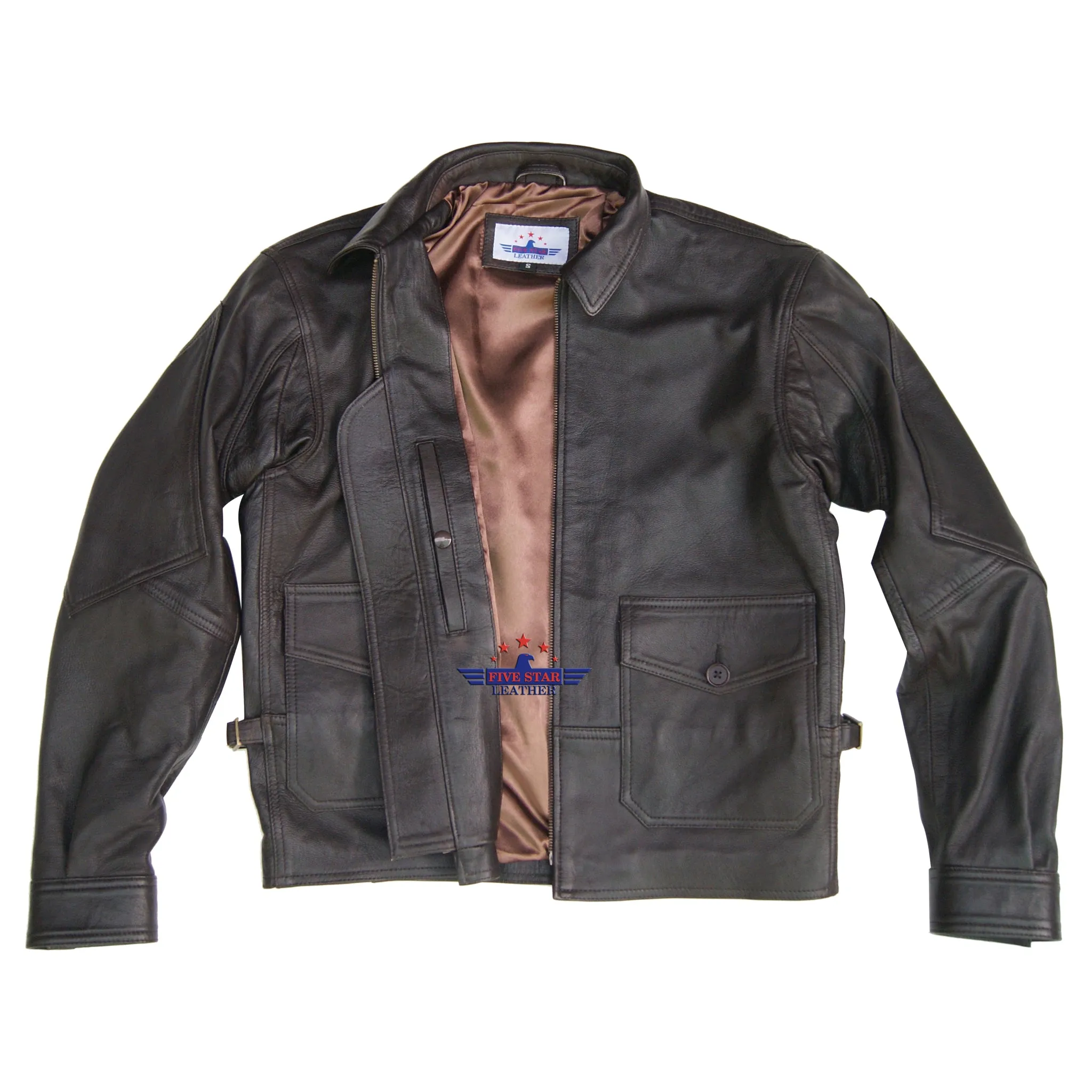Mens Real Leather G8 Navy Aviation Wing Force Military Naval Armed Flying Jacket