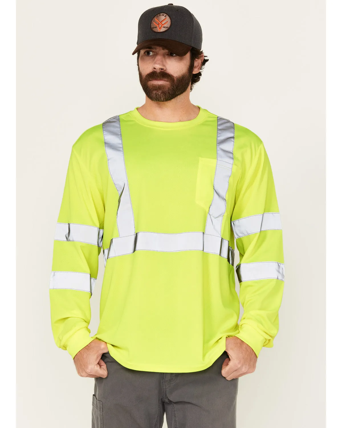 Men's Reflective Long Sleeve Work T-Shirt