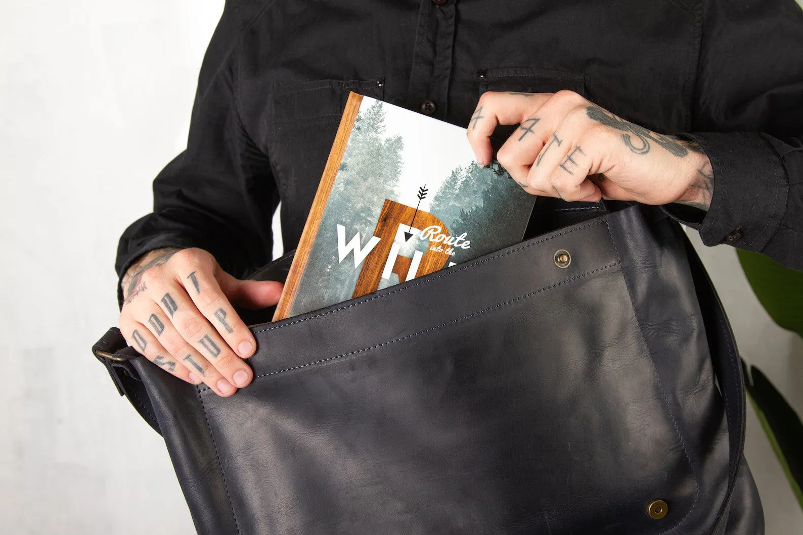 messenger bag, Leather briefcase men