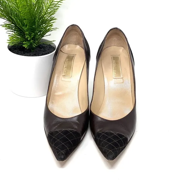 Michael Kors Brown Quilted Leather Heels 7.5