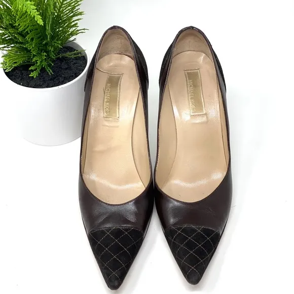 Michael Kors Brown Quilted Leather Heels 7.5