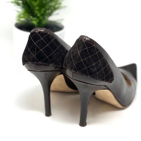 Michael Kors Brown Quilted Leather Heels 7.5