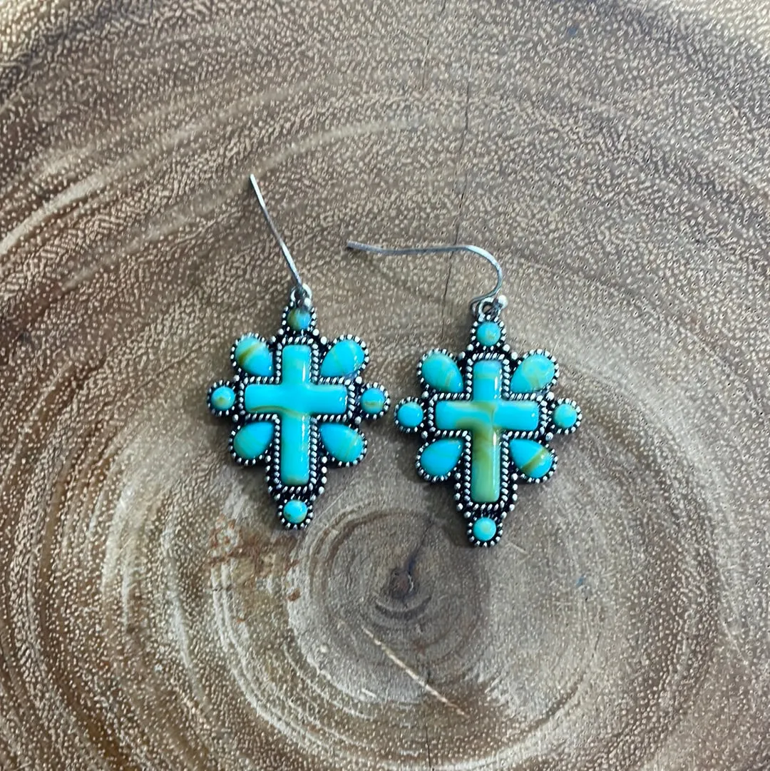 Miller Stone Cross Necklace & Earrings